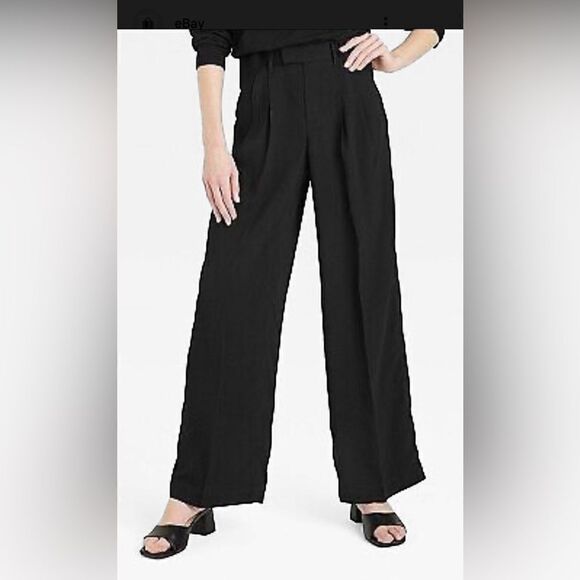 A New Day High Rise Wide Leg Black Pants Size 16 NWT - Picture 1 of 9